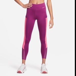 NIKE Women's Therma-fit workout leggings pink/purple size small gym fitness